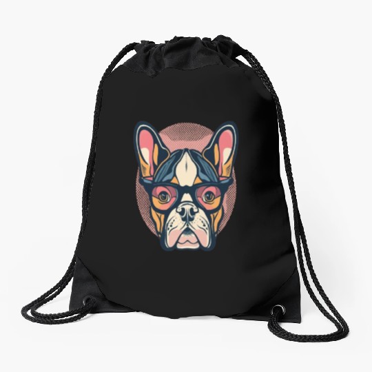 FRENCH BULLDOG DOG LOVERS Drawstring Bags