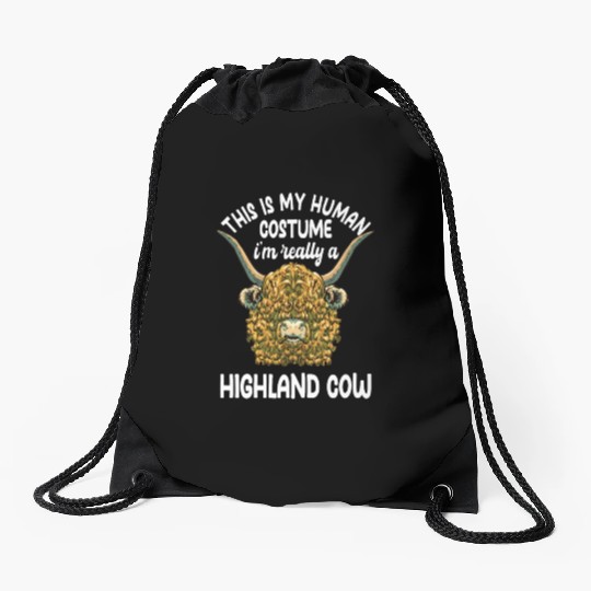 Funny Highland Cow Saying Drawstring Bags