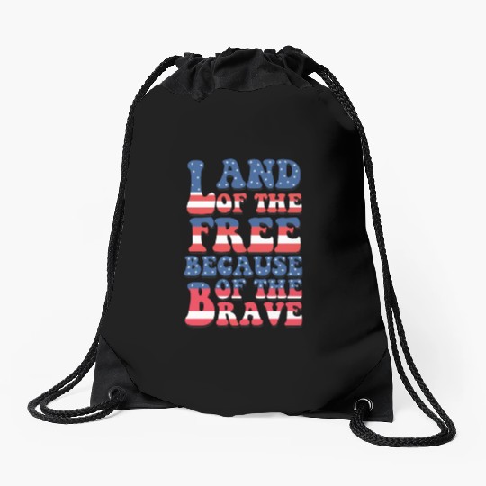 Land of the free Drawstring Bags