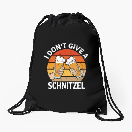Oktoberfest, I don't Give a Schnitzel Beer Drawstring Bags