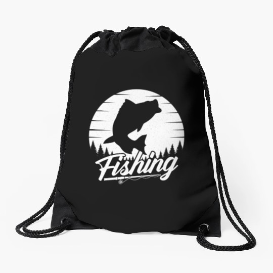 Angler |Fischer |Fishing Motif Drawstring Bags