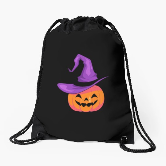 Pumpkin with hat Drawstring Bags - Happy Halloween Day