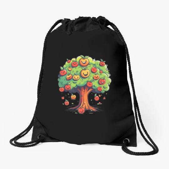 Apples Tree Fruit Orchard Apple Picking Cute Drawstring Bags