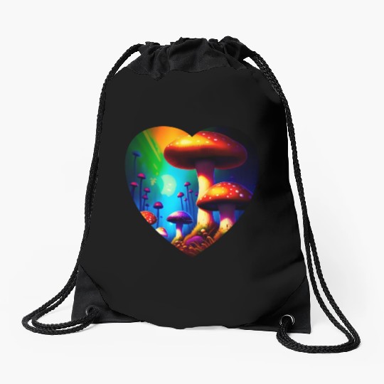 Love mushrooms Drawstring Bags