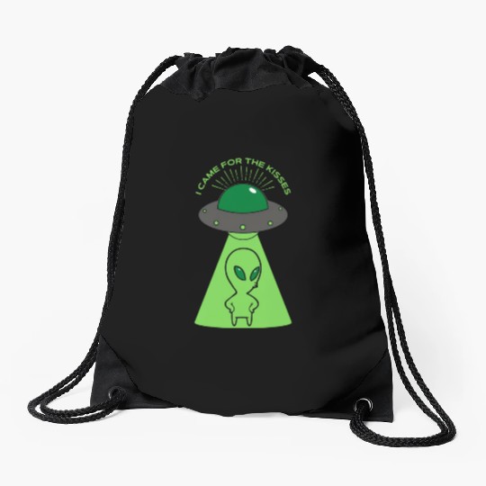 Alien I came for the kisses Drawstring Bags