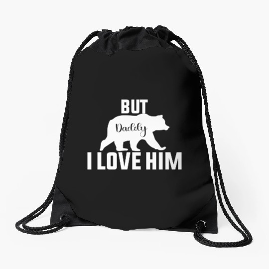 But Daddy I Love Him Retro Groovy Wavy Style Funny Drawstring Bags