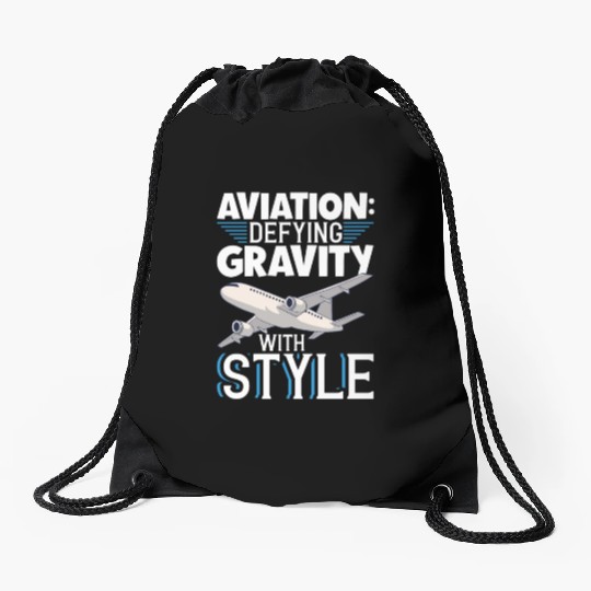 Pilot Aviation Airplane Airline Future Pilots Drawstring Bags