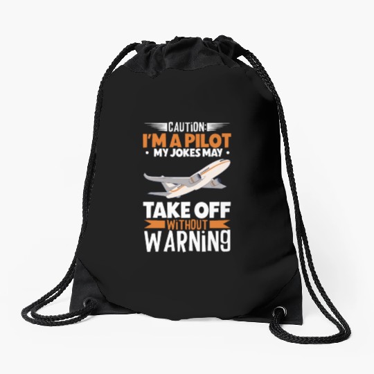 Pilot Aviation Airplane Airline Future Pilots Drawstring Bags