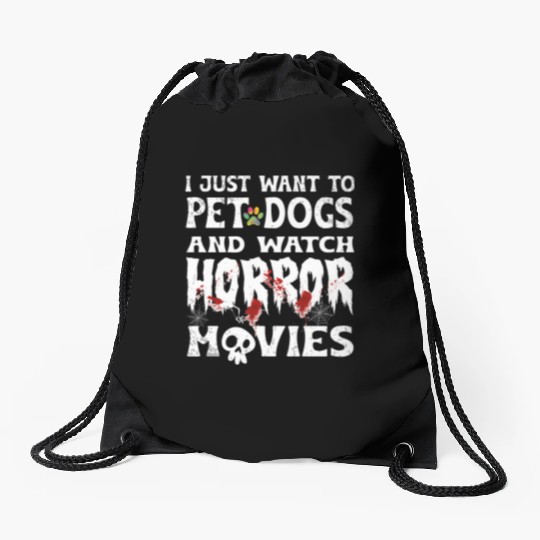 Funny Horror Movie Fan - Halloween Dogs Lover Gift Drawstring Bags