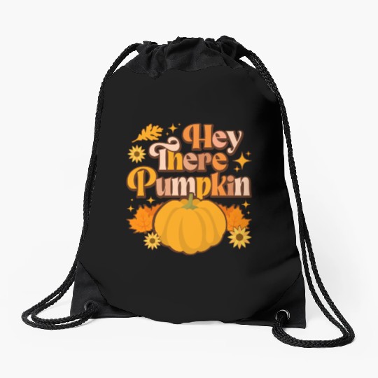 Hey There Pumpkin Halloween Drawstring Bags
