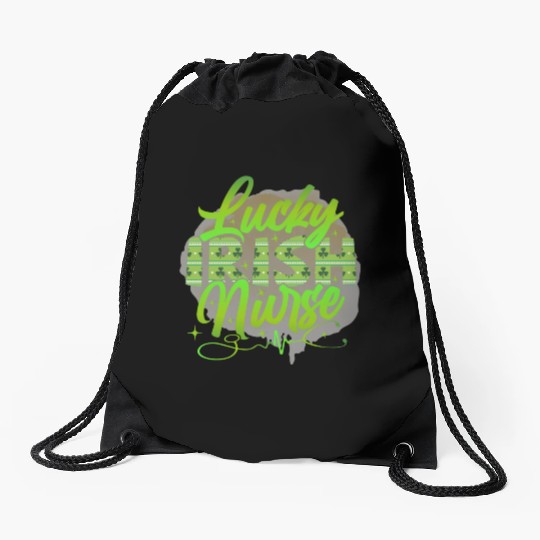 Lucky Irish Nurse Drawstring Bags