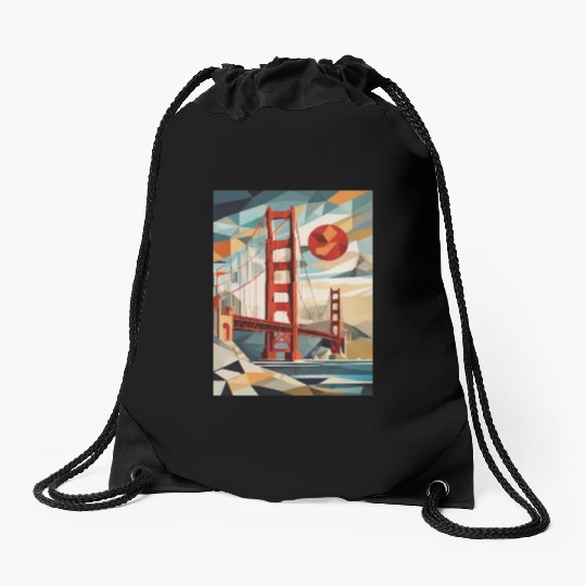 Golden Gate Bridge California Drawstring Bags, Golden Gate