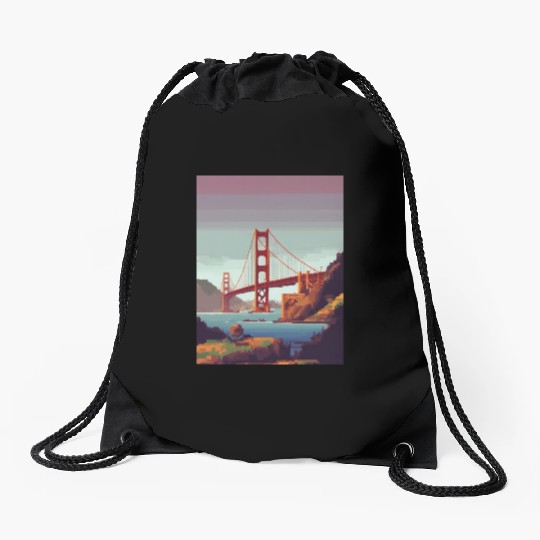 Golden Gate Bridge California Drawstring Bags, Golden Gate