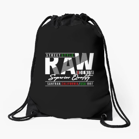 Urban Edge: Raw Denim Streetwear Drawstring Bags