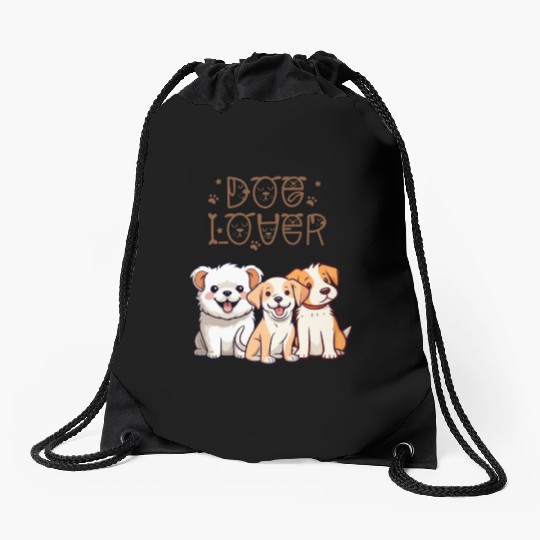 3 Cute Dogs for Dog Lovers Drawstring Bags
