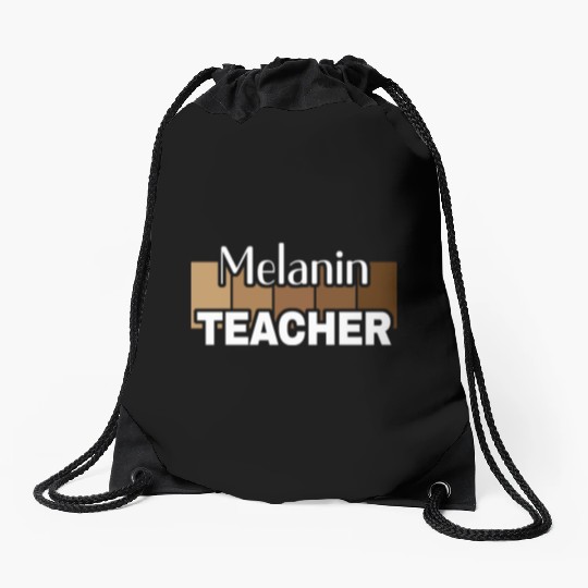Melanin Teacher Life Afro Teacher African American Drawstring Bags