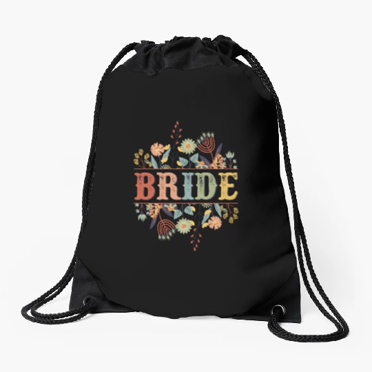 Bachelorette Party Bride Stickers Drawstring Bags
