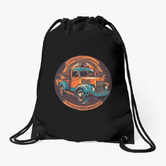 Old School Truck / Oldtimer / Car / Vintage / 60s Drawstring Bags