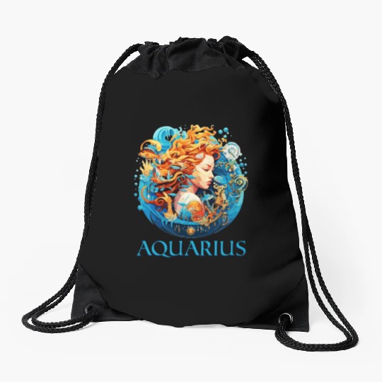 Embrace Your Aquarius Identity: Aquarius Pride Drawstring Bags