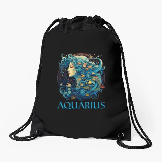Embrace Your Aquarius Identity: Aquarius Zodiac Drawstring Bags