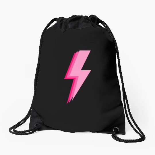 hot pink and light pink Drawstring Bags