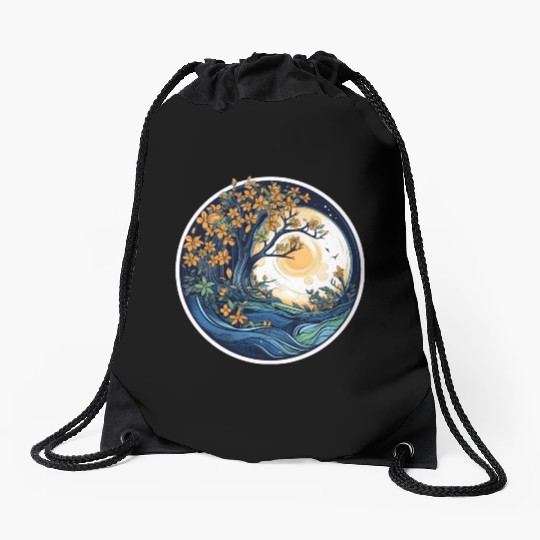 The Majestic Beautiful Spring Tree Drawstring Bags