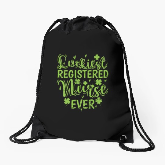 Luckiest Registered Nurse Ever St. Patricks Day Drawstring Bags