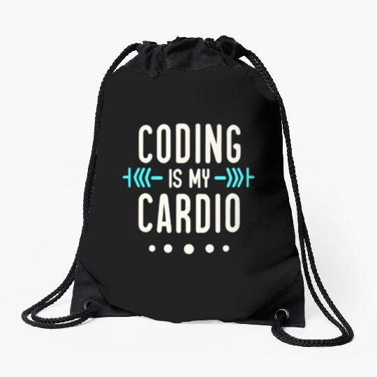 Coding Is My Cardio | Geeky Software Developer Drawstring Bags