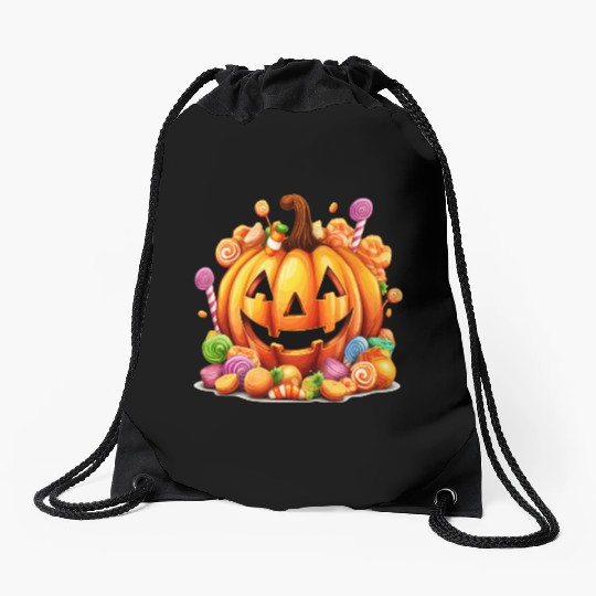 Funny Halloween Cute Pumpkin Sugar Spell Drawstring Bags