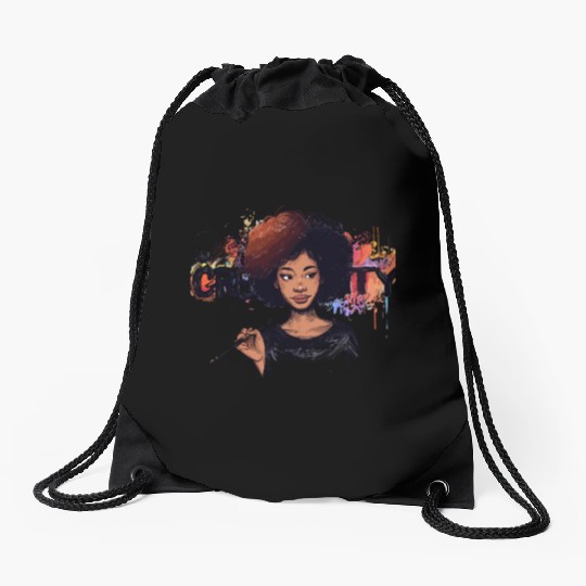 Creative Artist Portrait Drawstring Bags