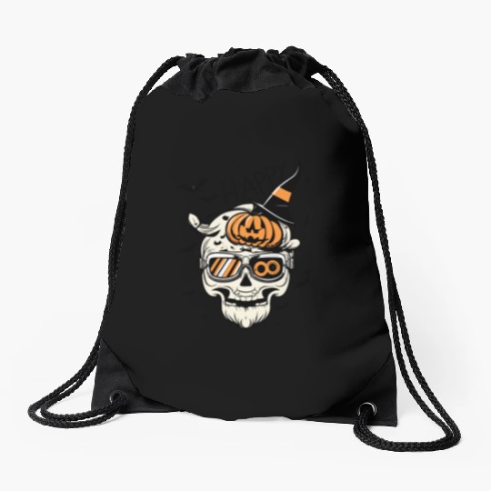 Skull Candy Punppkin Halloween Drawstring Bags