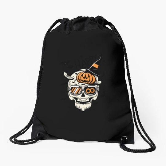 Skull Candy Punppkin Halloween Drawstring Bags