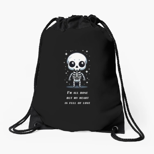 Cute Little Halloween Skeleton Drawstring Bags