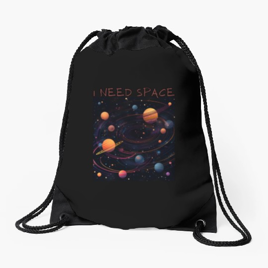 i need space, planets constellation Drawstring Bags