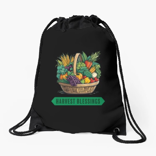 HARVEST BLESSINGS Drawstring Bags