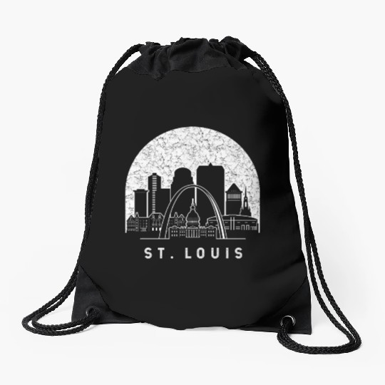 St. Louis Missouri Skyline Drawstring Bags
