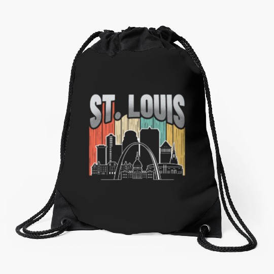 St. Louis Missouri Vintage Drawstring Bags