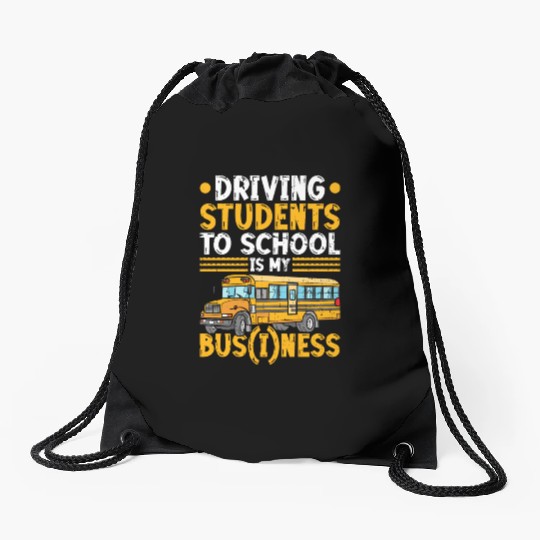 School Bus Driver Drawstring Bags