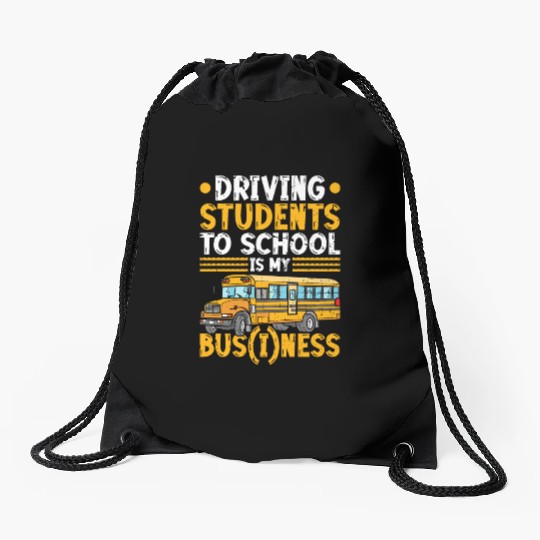 School Bus Driver Drawstring Bags