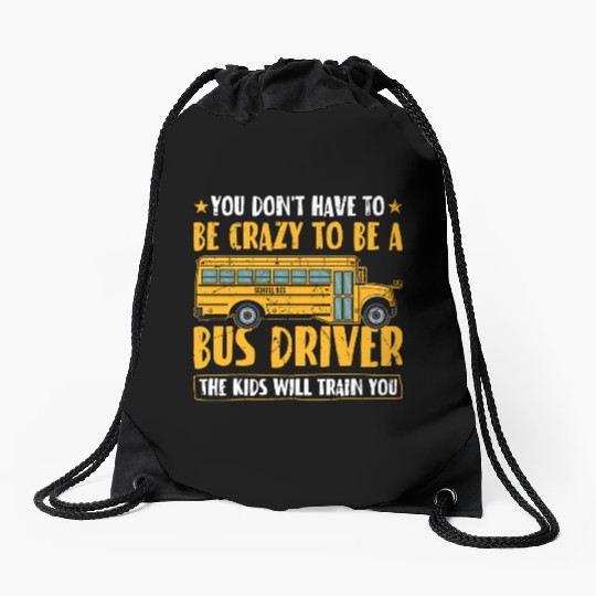 Funny School Bus Driver Drawstring Bags