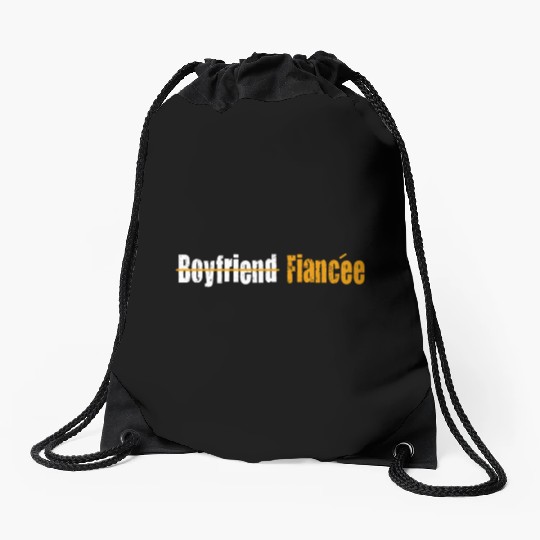 Couple Engagement Engaged Men Funny Fiancee Drawstring Bags