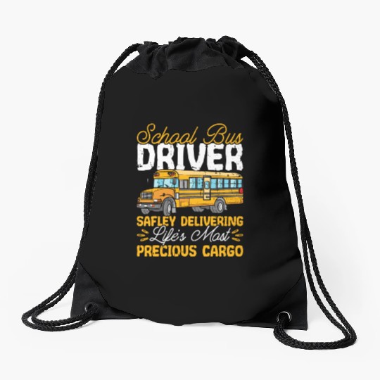 School Bus Adult Delivery Specialist Bus Driver Drawstring Bags