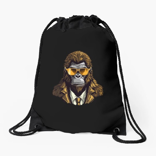Mafia gorilla Drawstring Bags