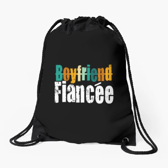 Couple Engagement Engaged Men Funny Fiancee Drawstring Bags