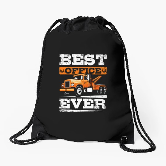 Best office ever Tow truck Drawstring Bags
