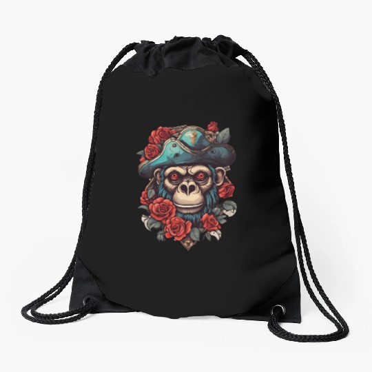 Pirate Monkey / Ahoi / Rose / Anchor / Animal Drawstring Bags