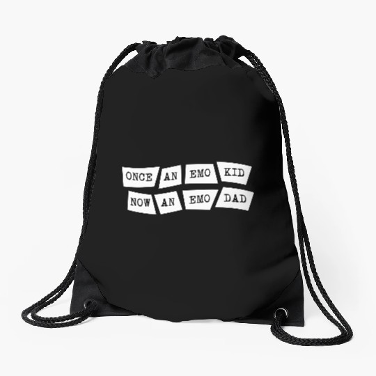 Emo Kid Emo Dad Drawstring Bags