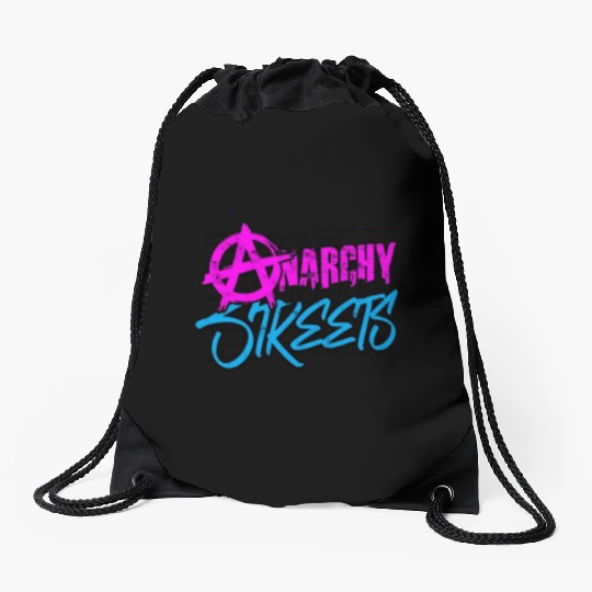 Anarchy in the Streets - Punk Drawstring Bags