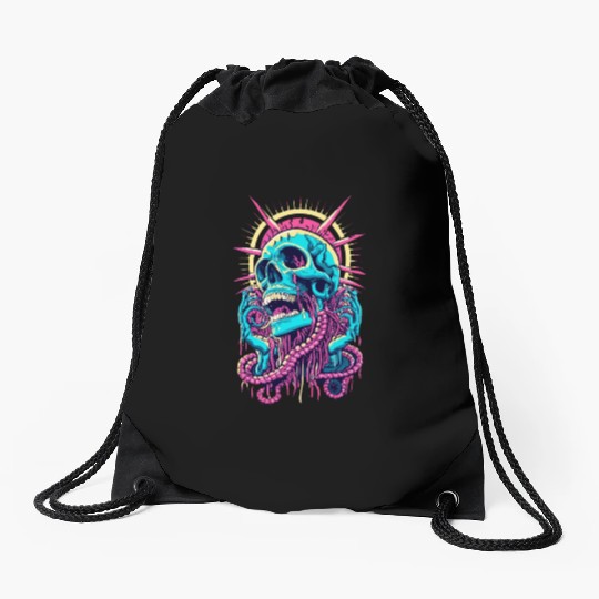 Horror Skull Drawstring Bags