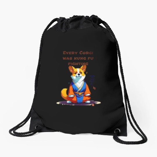 Every corgi was kung fu fighting Drawstring Bags